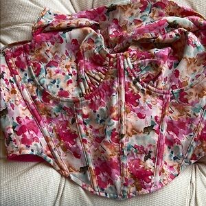 More To Come Floral Pink Corset Top